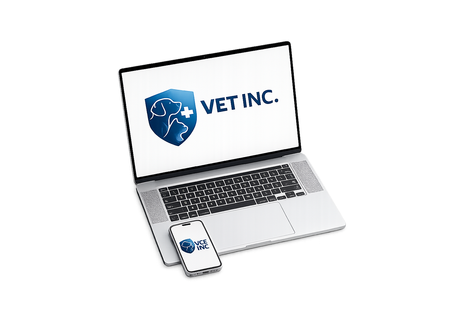 Vet INC dashboard on MacBook and iPhone